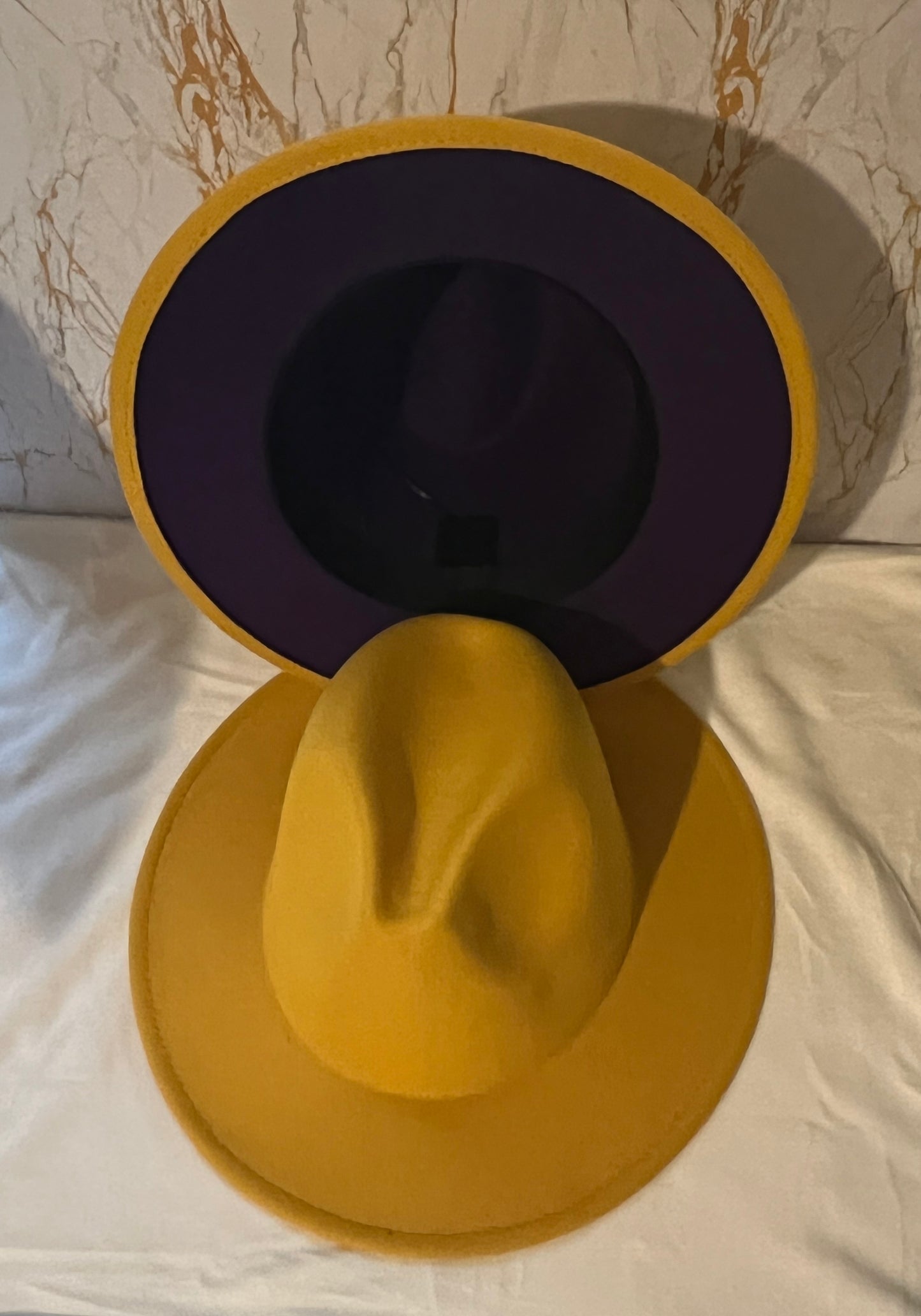 Mustard with Purple Bottom