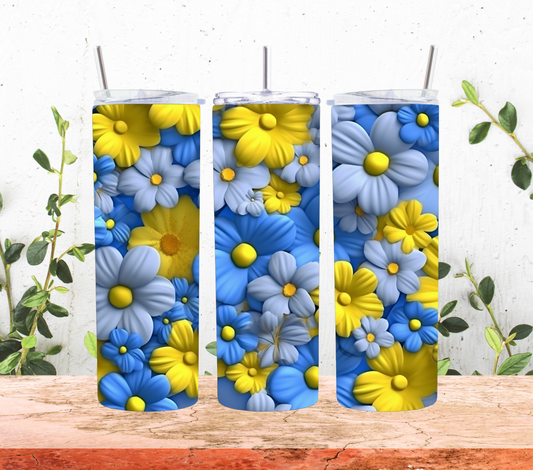 Blue & Yellow 3D Flower’s